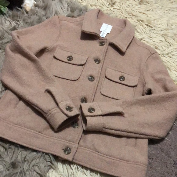 NWOT Joie Wool Blend Button Up Jacket-Sz S-Mocha - Picture 15 of 16